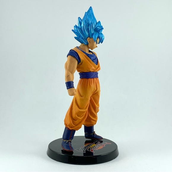 DBZ Dragon Ball FighterZ Super Saiyan Blue Goku 4" Figure with Stand Gamestop - Picture 7 of 16
